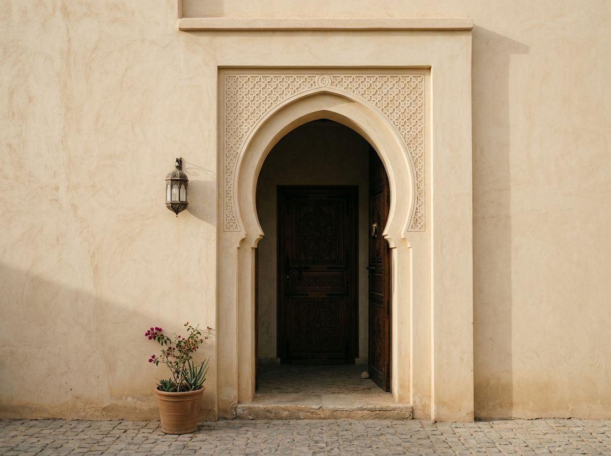 Détail architectural d'un bâtiment à Salé