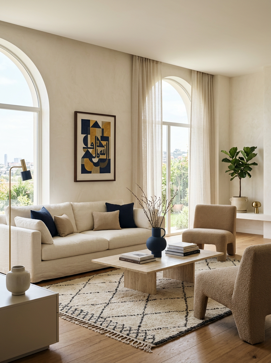 Intérieur contemporain d'un appartement haut de gamme à Kénitra