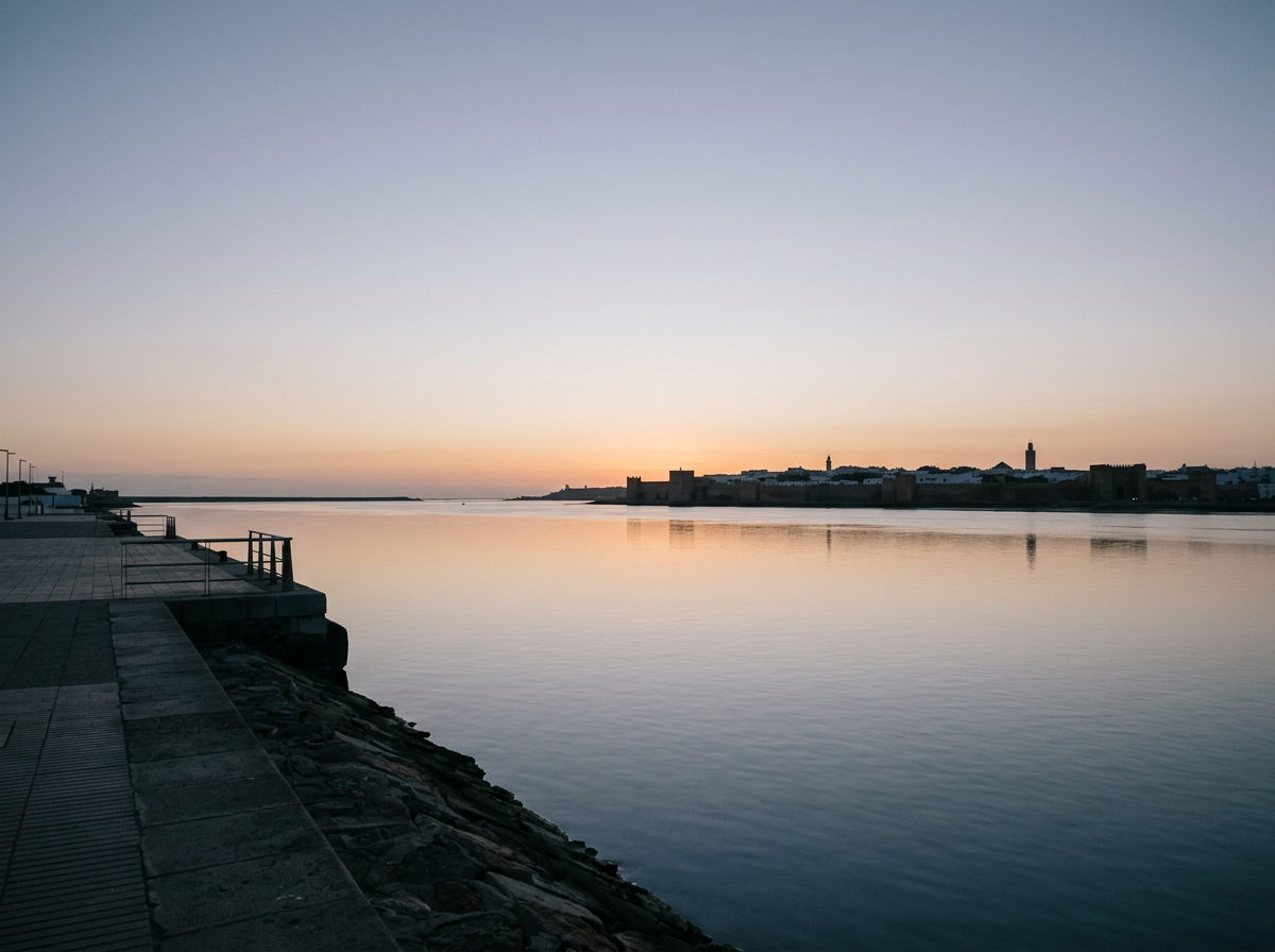 Rive du Bouregreg, Rabat, à la lumière du soir